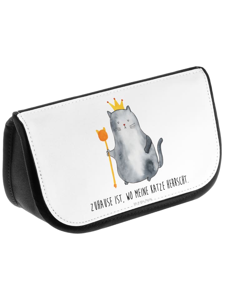Mr. & Mrs. Panda Kosmetiktasche Katze König mit Spruch in Weiß günstig kaufen onesize