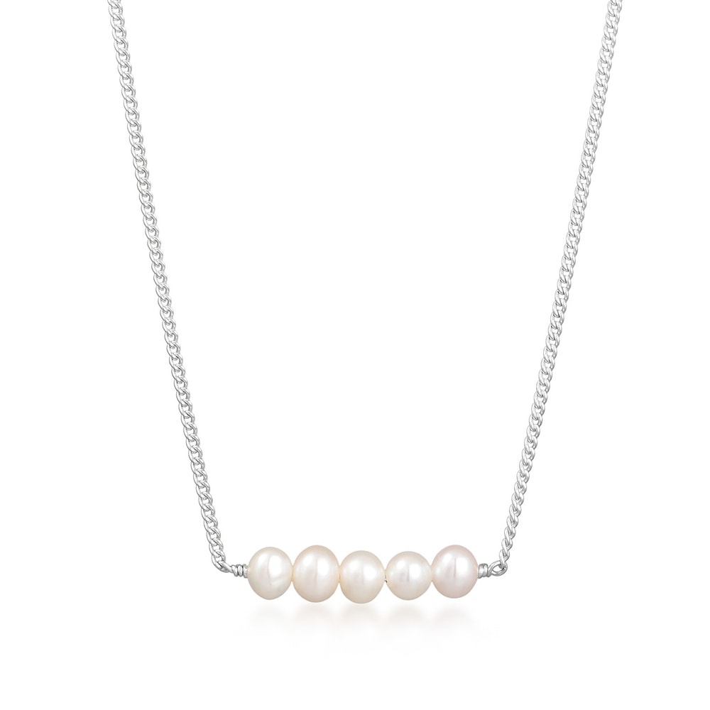 KUZZOI KUZZOI Collier Hommes Tendance élégante avec perles d'eau douce en argent sterlin collier
