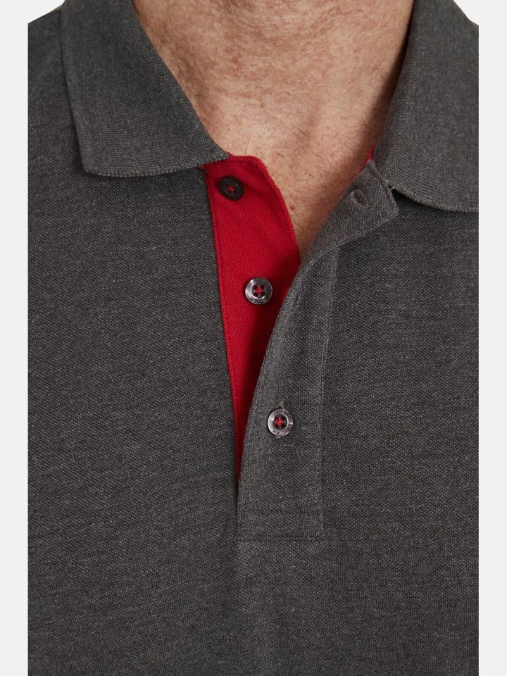 Jan Vanderstorm Poloshirt NISSE in dunkelgrau melange günstig kaufen