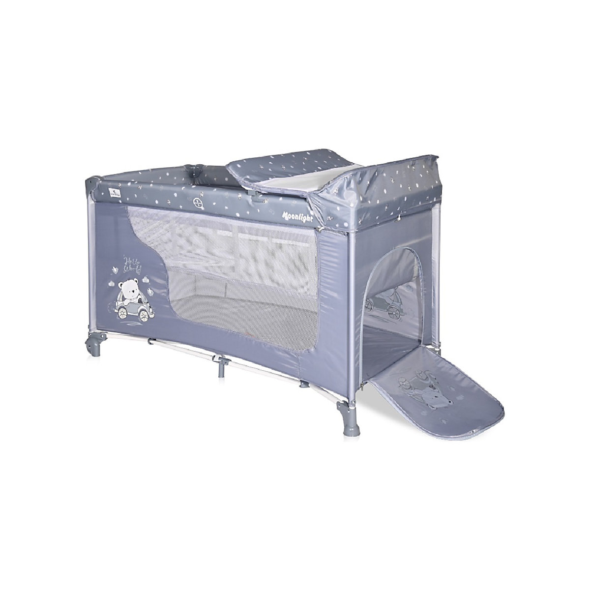 Reisebett Moonlight, zwei Ebenen, Wickelauflage, Matratze, Tasche Reisebetten