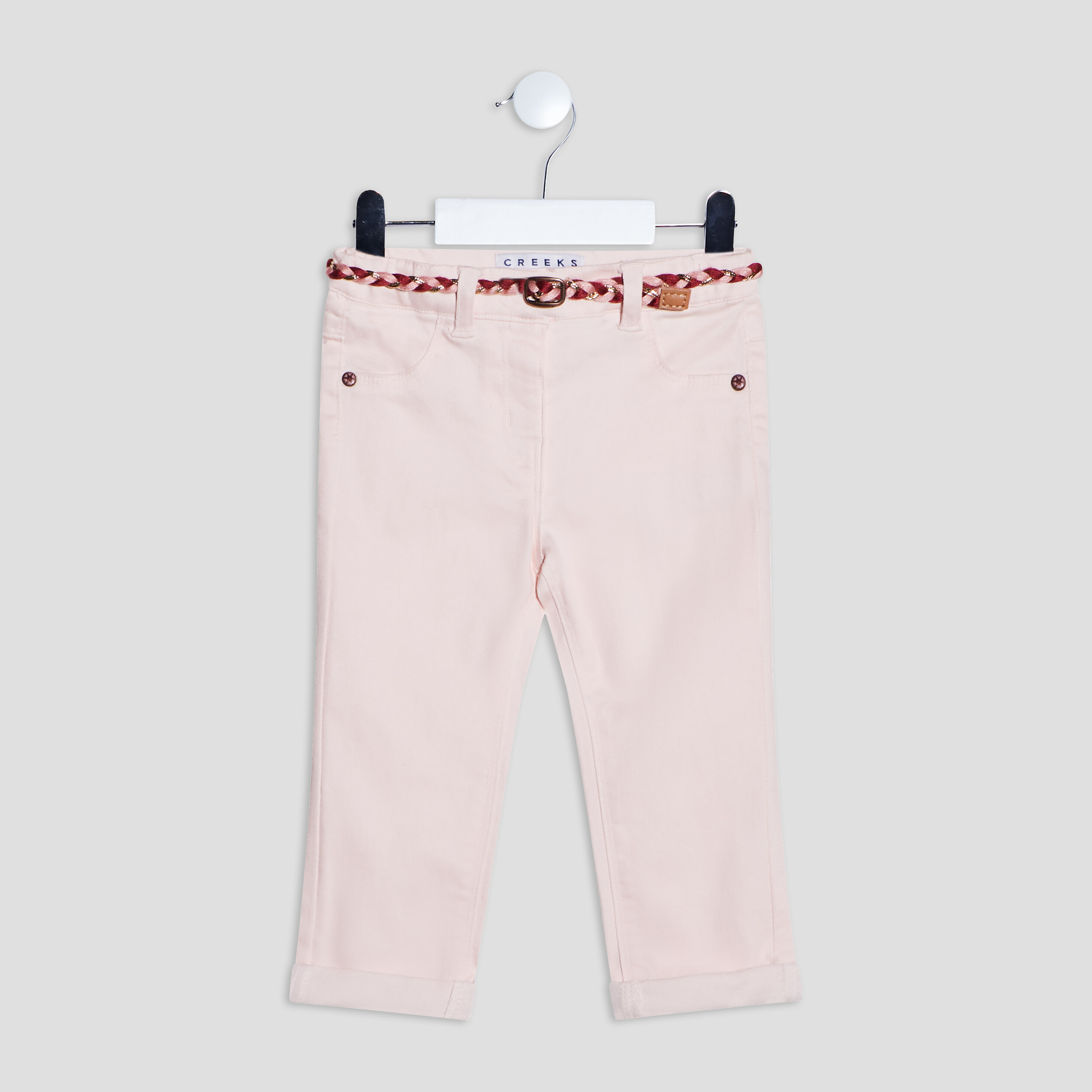 Pantalon slim enfilage facile Creeks rose clair bébé fille | La Halle