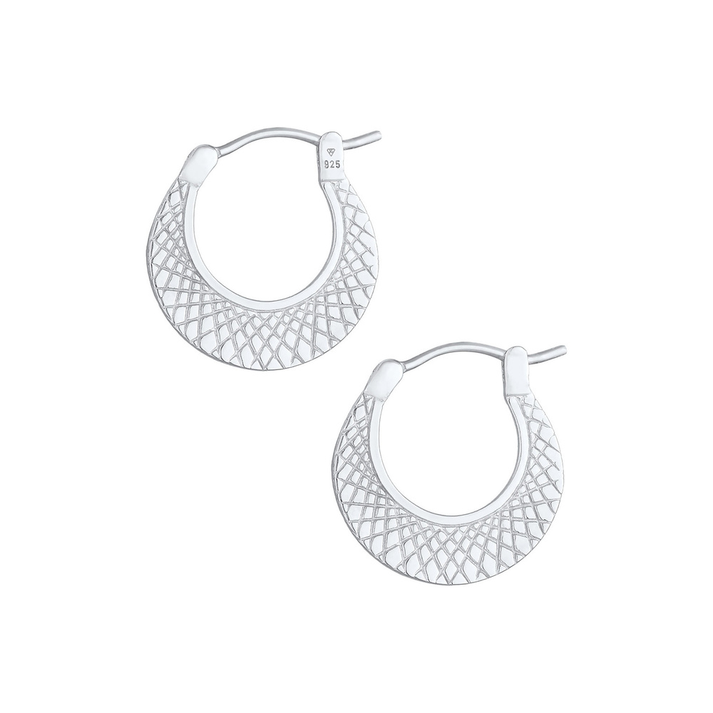 Elli Elli Boucles d'Oreilles Structure de créoles pour dames Blogueur tendance frappan Boucles d'oreilles