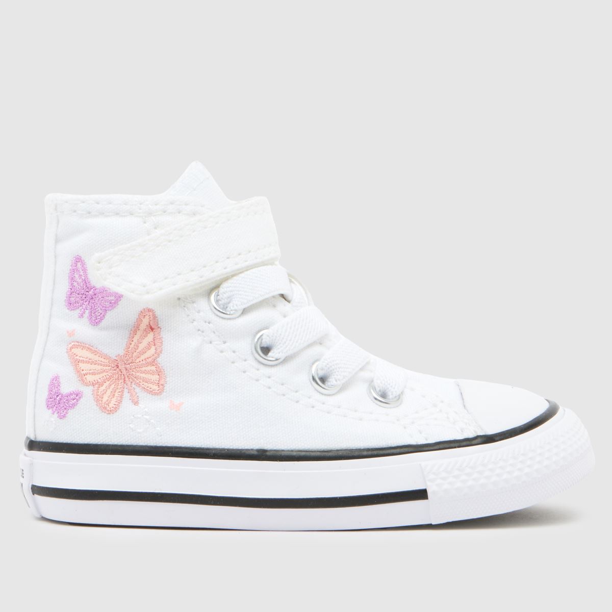 Converse vita & lila All Star Hi 1v flickor småbarnsskor