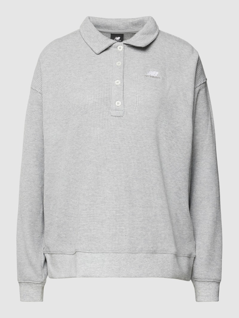 Longsleeve mit Strukturmuster in hellgrau meliert