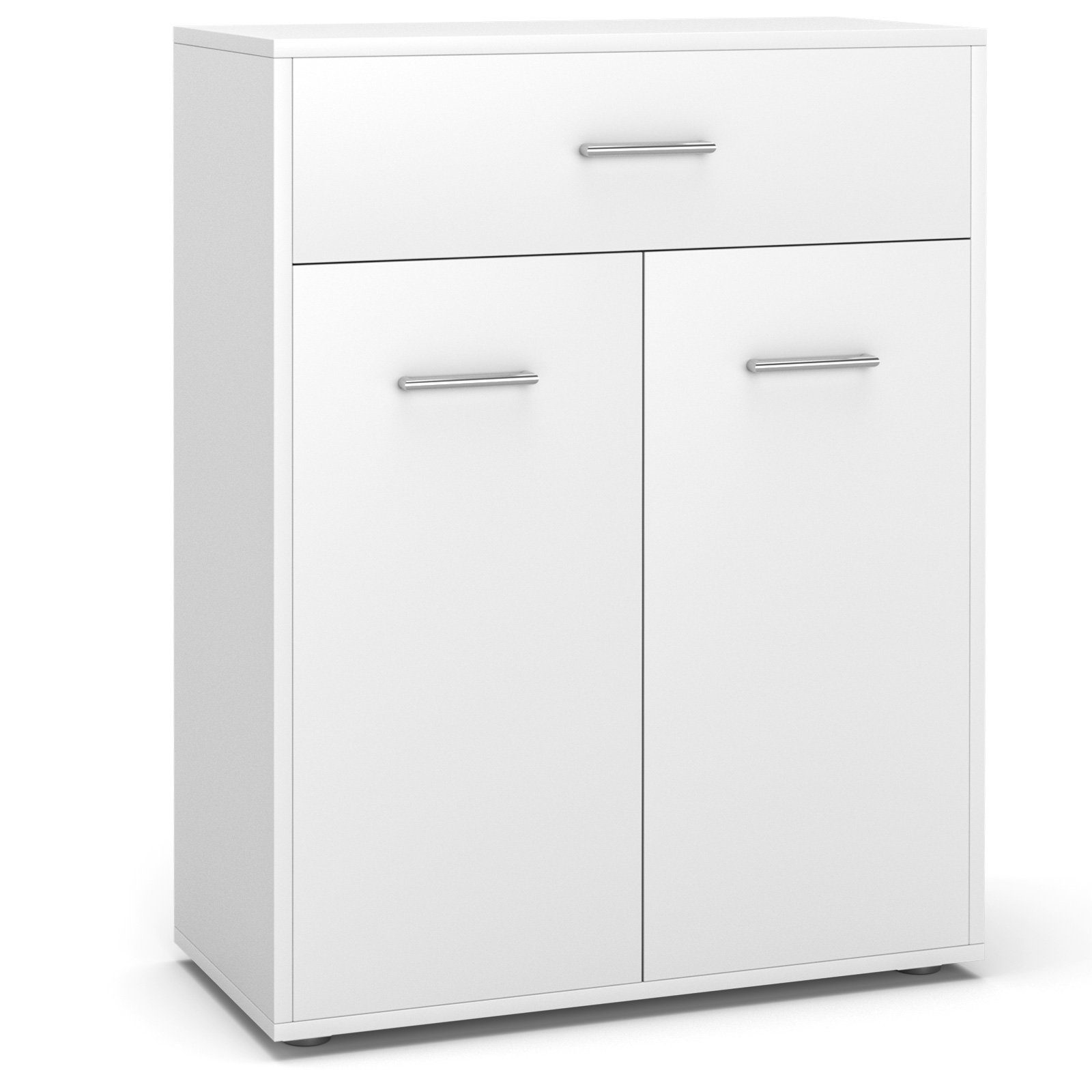 COSTWAY Badkommode, mit Schublade und Unterschrank, 60x29x82cm, weiß