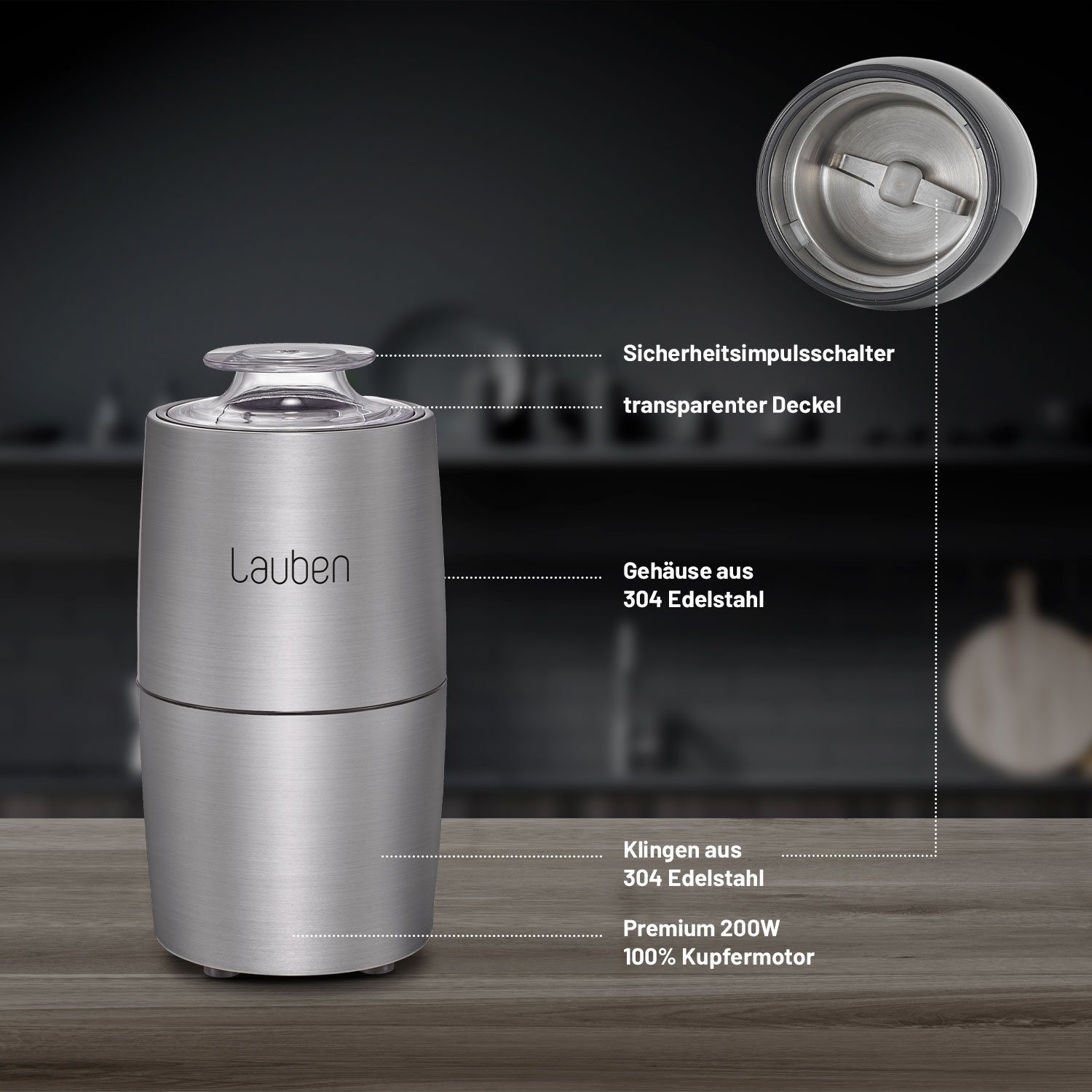 Lauben Kaffeemühle 200ST, für eine vielseitige Verwendung