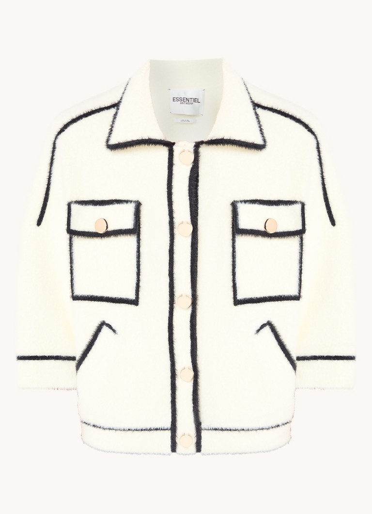 Vestă Essentiel Antwerp Galena Fine Knit cu buzunare cu clapă