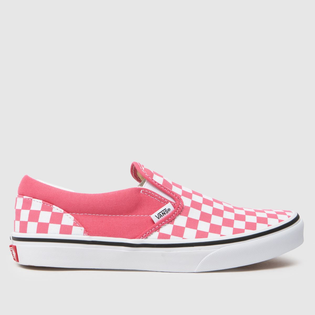 Vans vita & rosa klassiska slip-on flickor/ungdomsskor