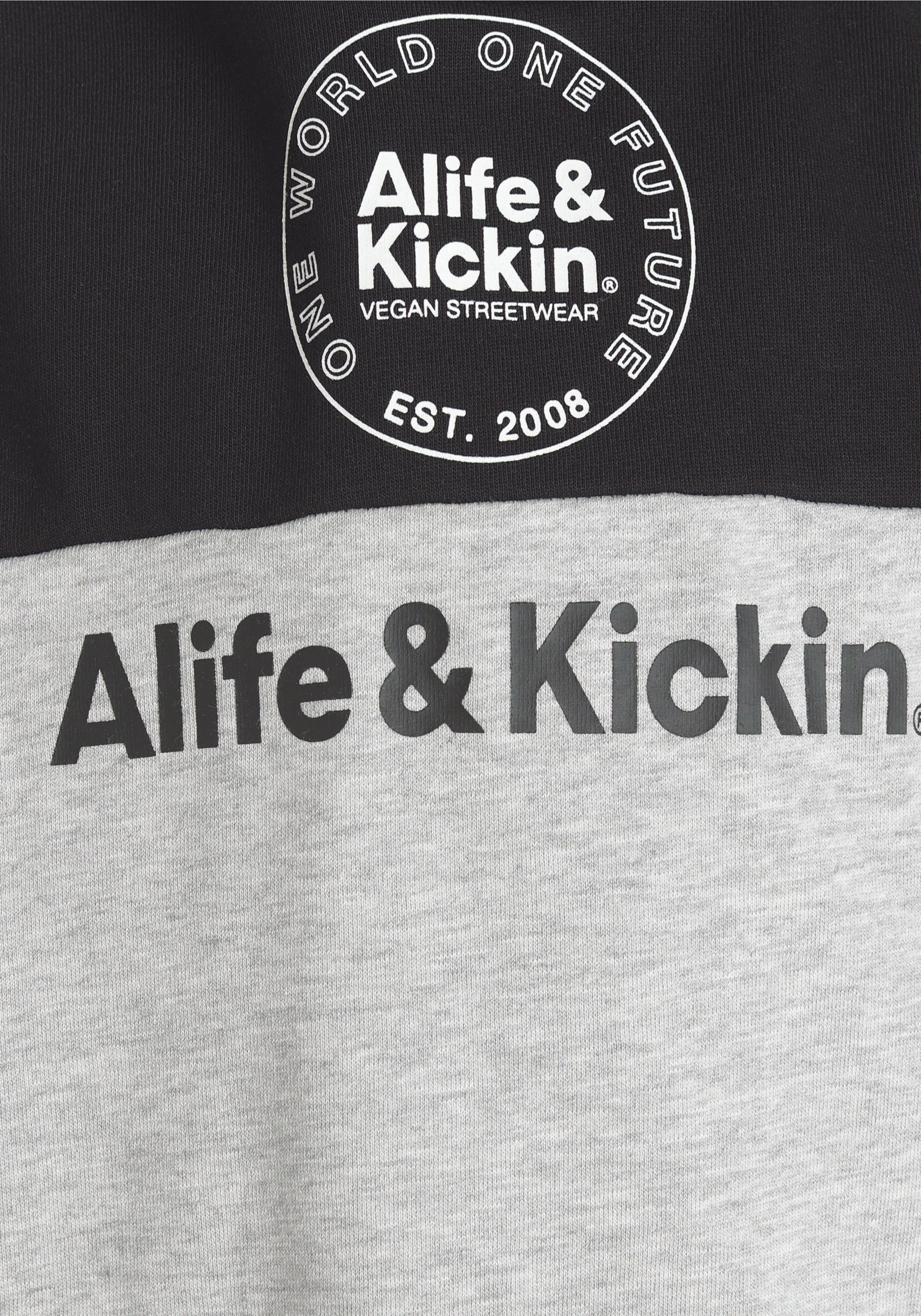 Alife & Kickin Kapuzensweatshirt Colorblocking, mit lässigen Einsätzen und Logo-Drucken