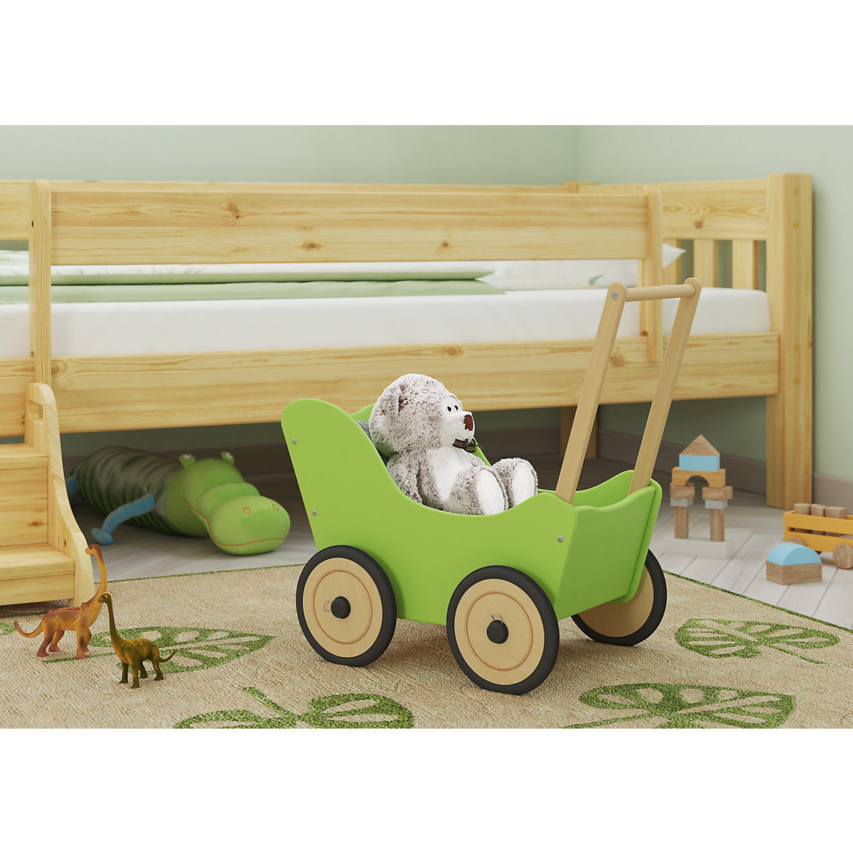Puppenwagen als Lauflernhilfe in verschiedenen Farben