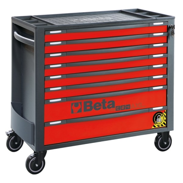 Carrinho para ferramentas Beta 024004283, vermelho, 8 gavetas - 103,5 x 97 x 44,5 cm