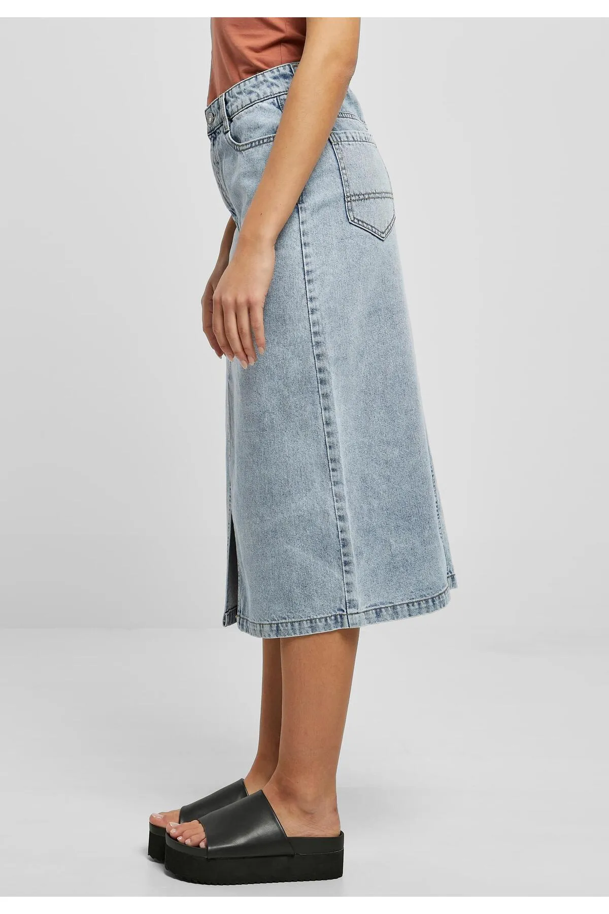 Urban Classics  Damen Ladies Midi Denim Skirt