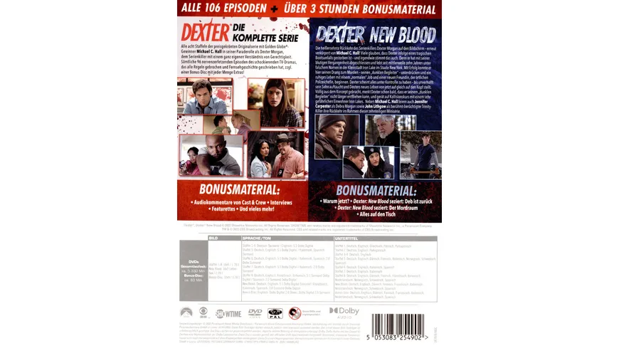 Dexter: Die komplette Serie (Staffel 1-8 + New Blood) [39 DVDs]