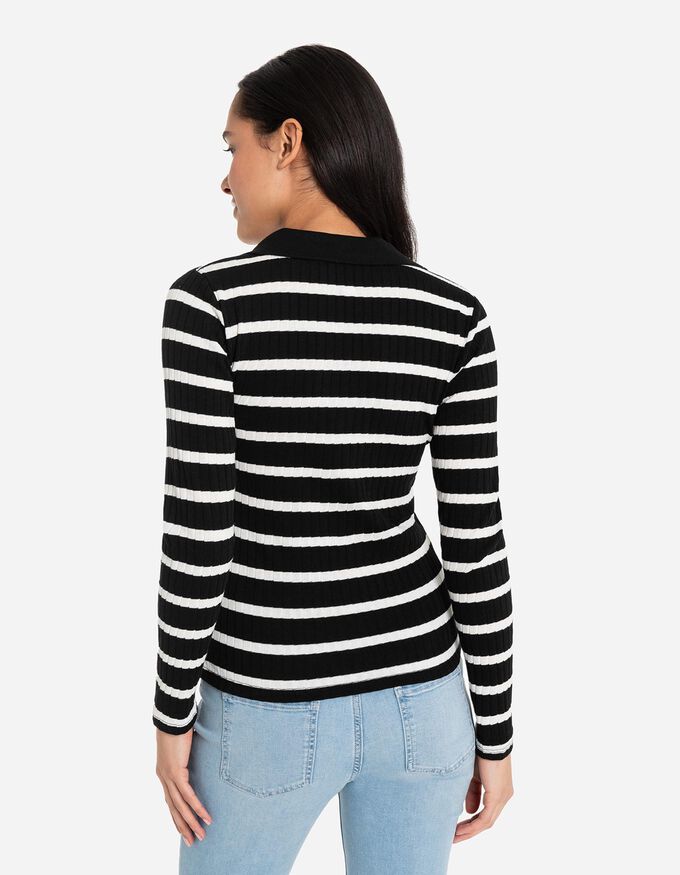 Langarm-Poloshirt - Baumwoll-Mix