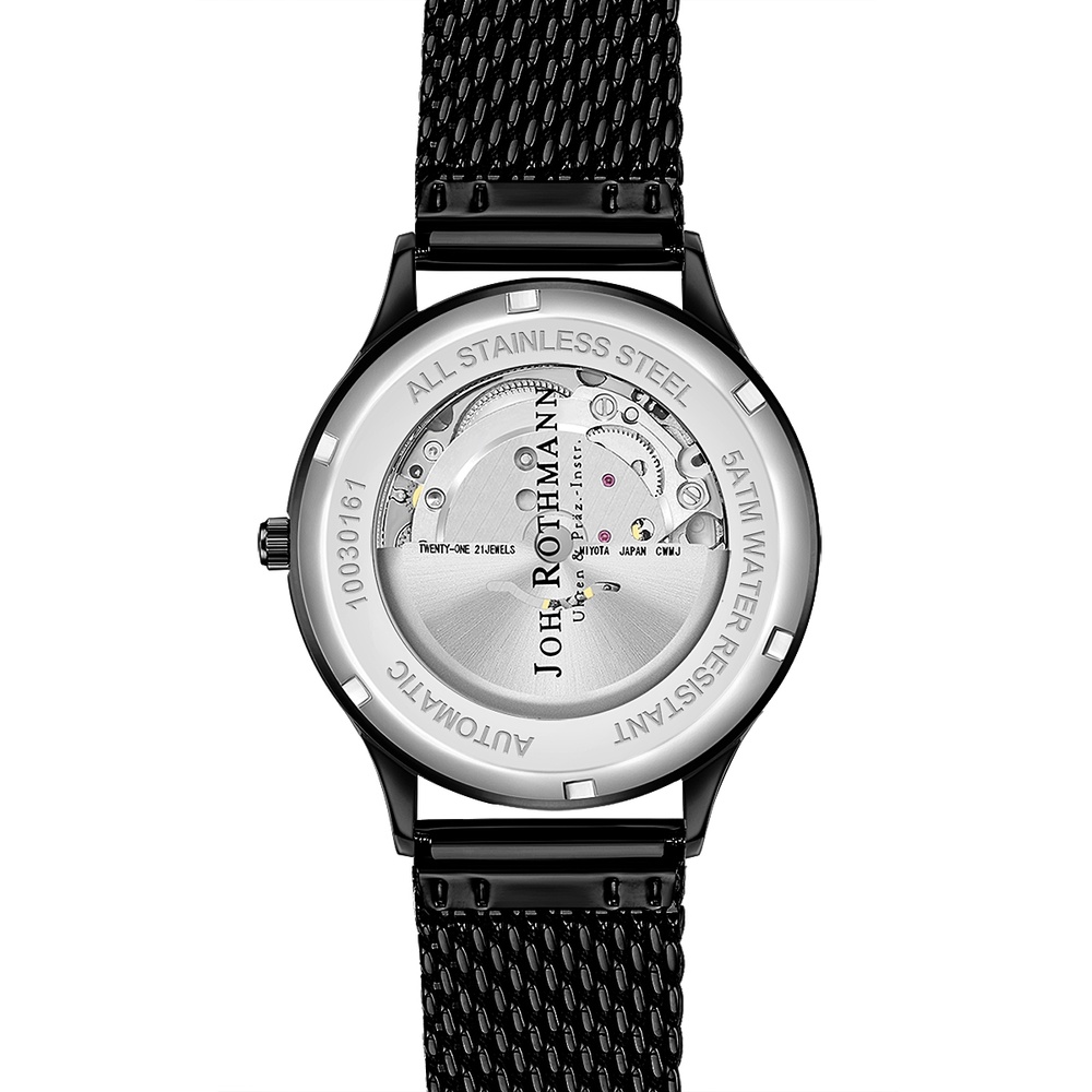 Joh. Rothmann Montre automatique Leopold en Noir Acier inoxydable en Noir Montre