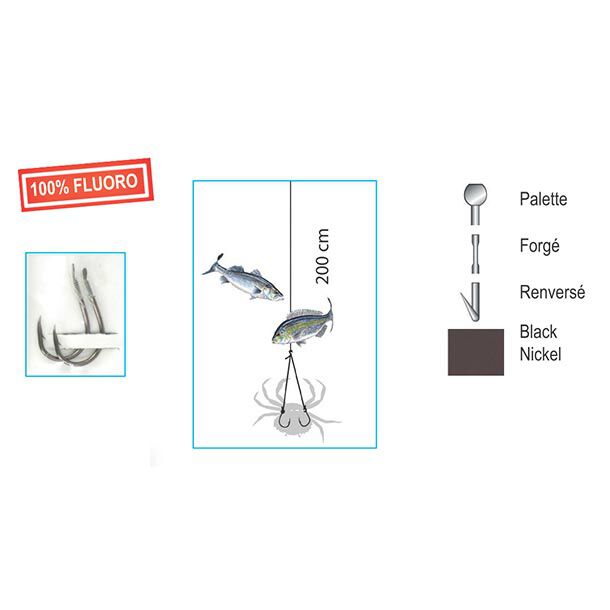 Haczyki Flashmer Crab Wishbone, 100% fluorocarbon