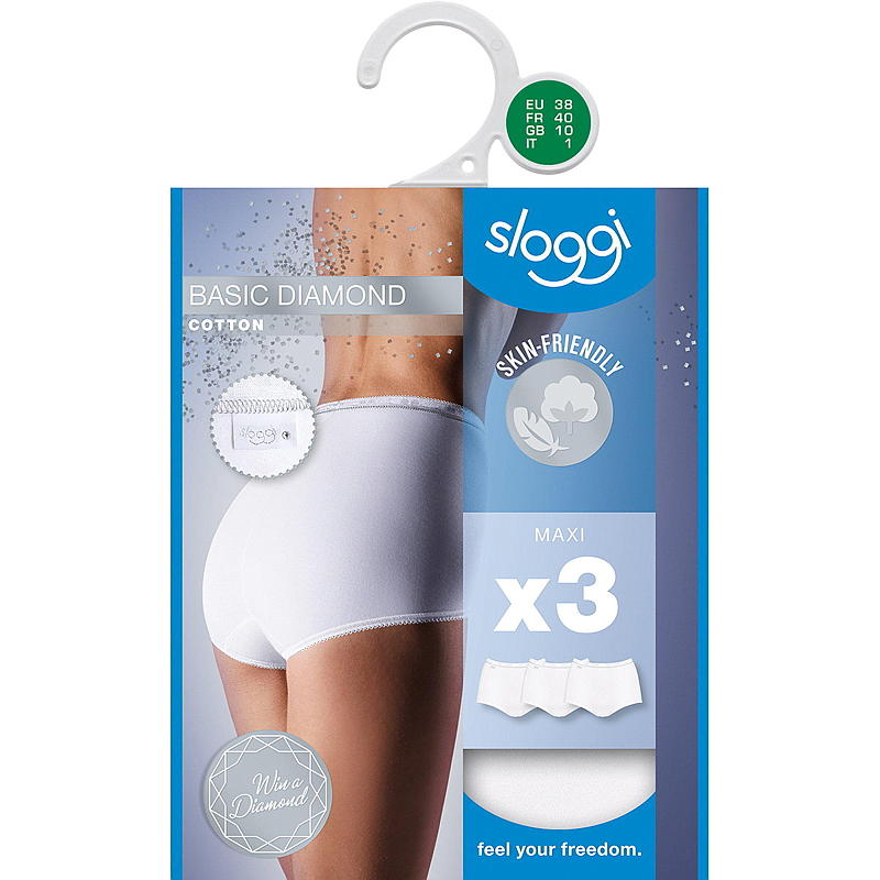 Sloggi Sloggi 3-pk Basic Midi str 46, hvit