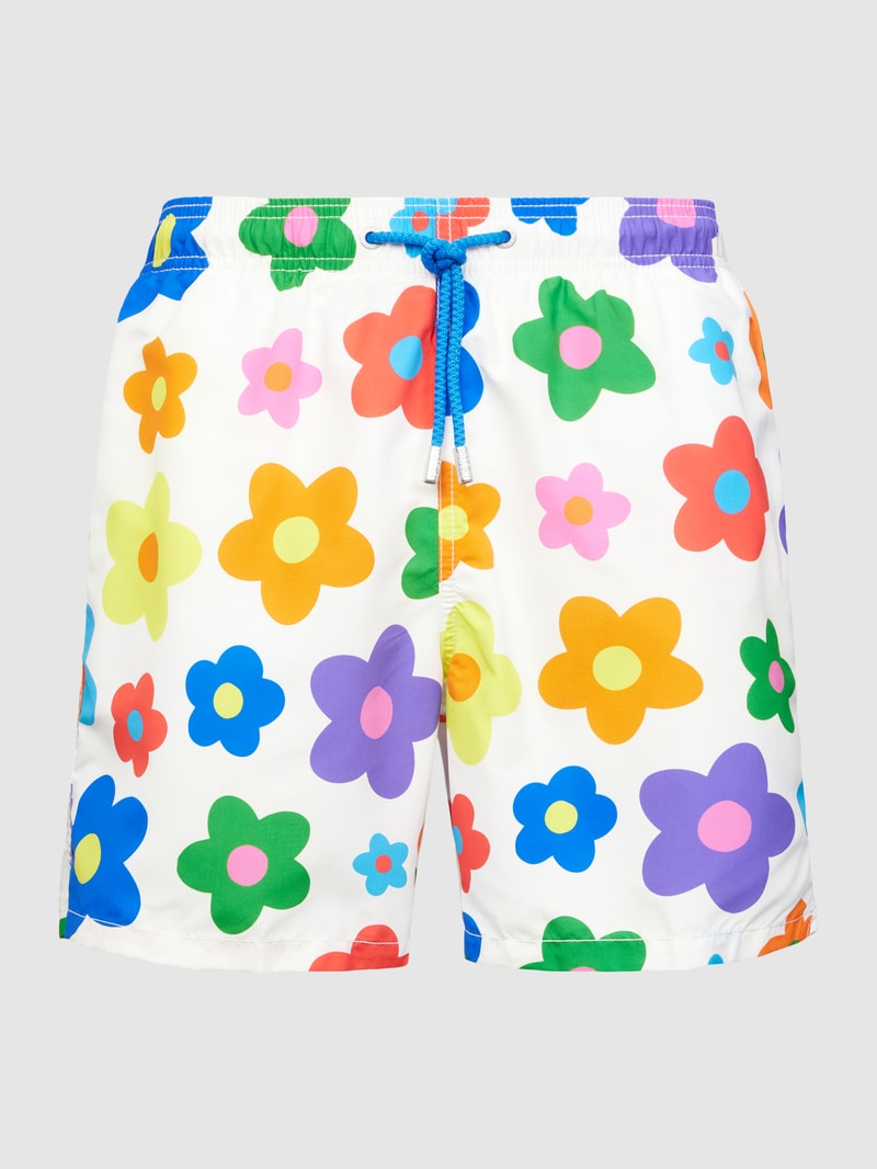 Badehose mit Allover-Muster Modell 'GUSTAVIA' in blau