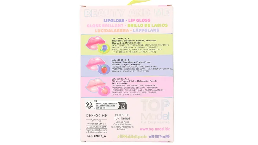 TOPModel Lipgloss Set BEAUTY and ME sortiert