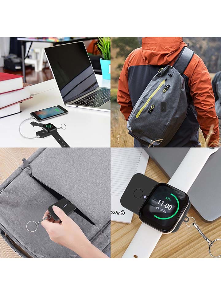 SWEET ACCESS Mini-Powerbank für Smartwatches in Schwarz - 1200 mAh günstig kaufen onesize