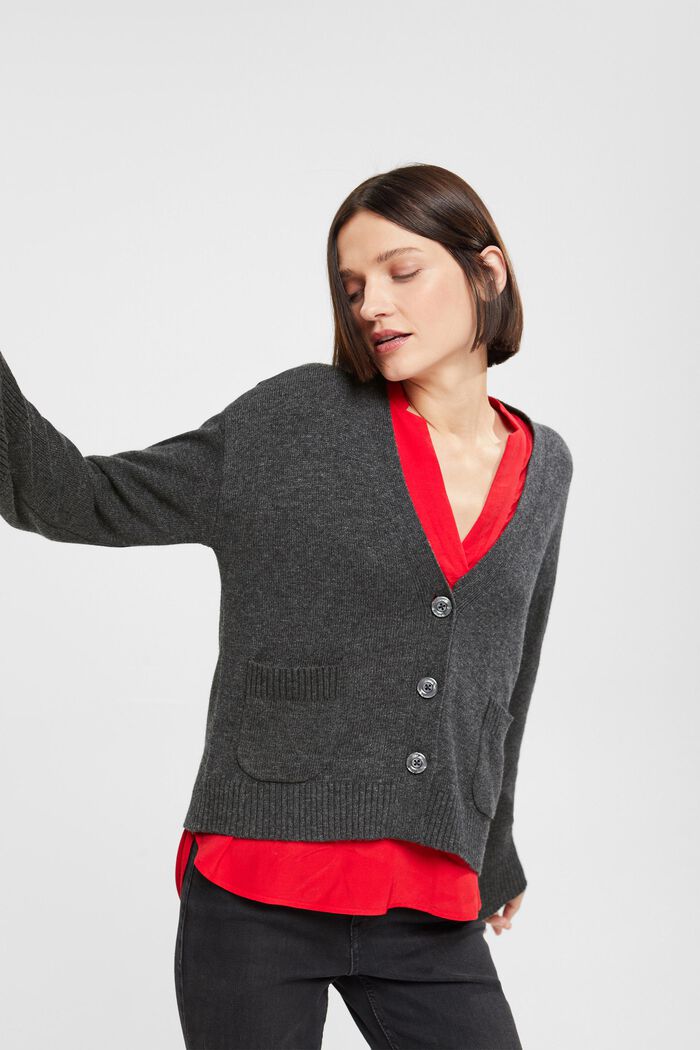 Cardigan aus Wollmix, LENZING™ ECOVERO™