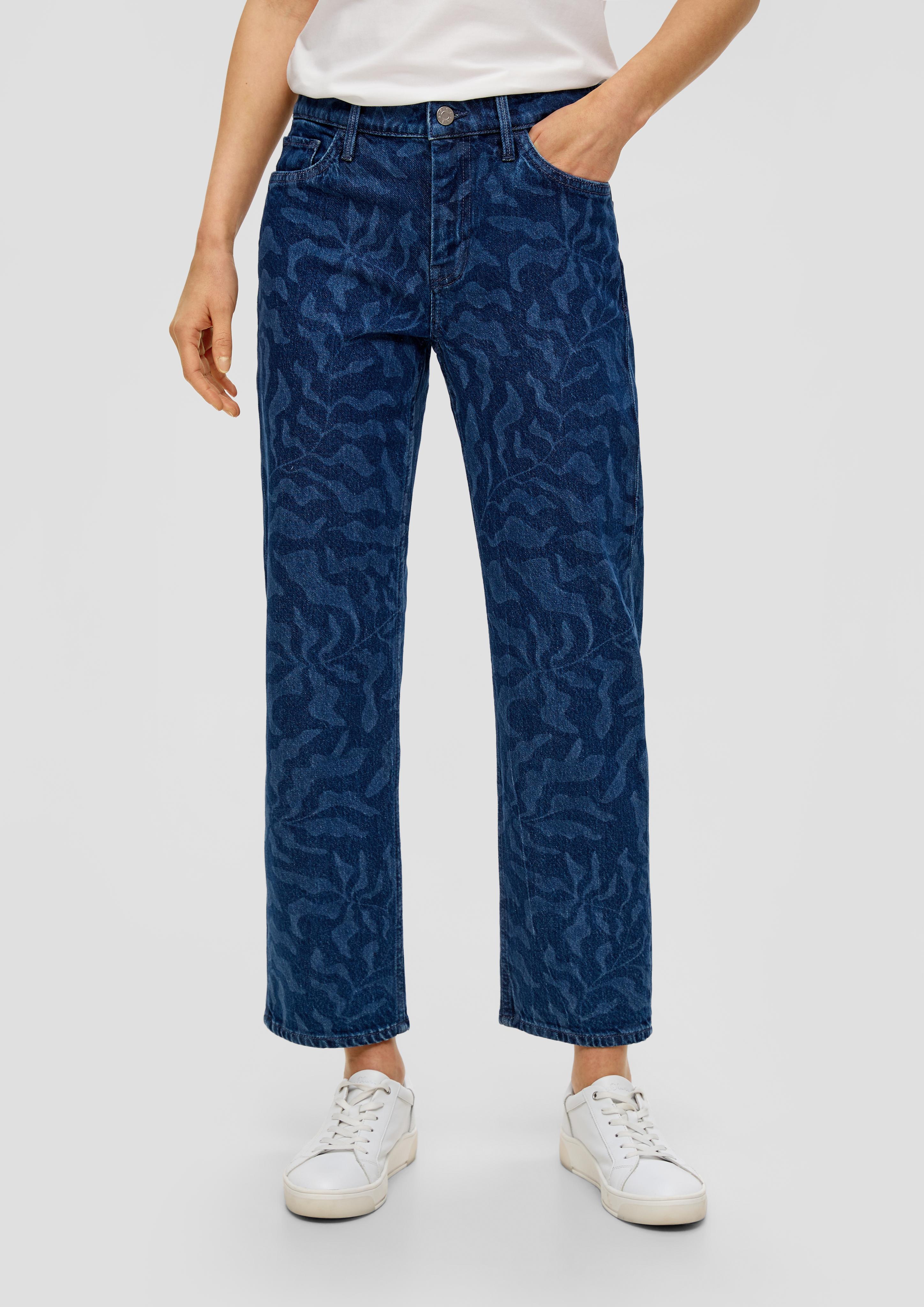 360° Denim / Cropped Jeans Karolin / Regular Fit / Mid Rise / Straight Leg / All-over-Muster  2143851-57Z2