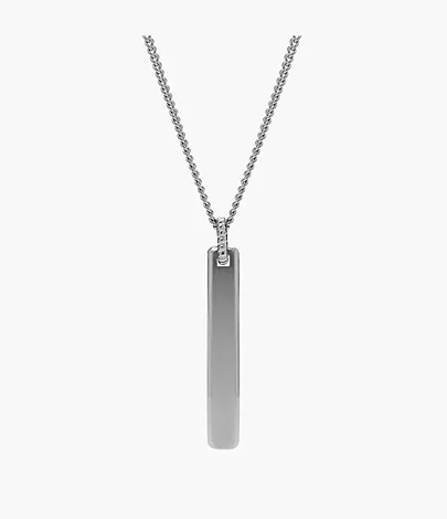 Fossil Kette Anhänger gravierbar Edelstahl