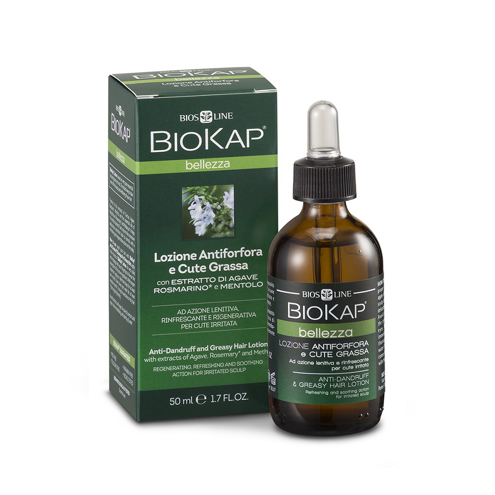 biokap LOTION ANTIPELLICULAIRE  ET CHEVEUX GRAS LOTION SANS RINÇAGE CONTRE LES PELLICULES ET CUIR CHEVELU GRAS