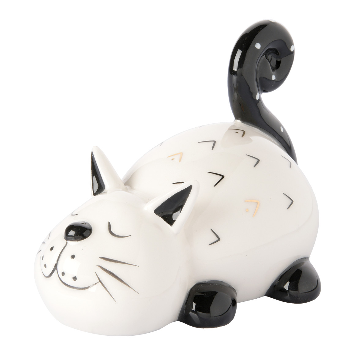 Große Deko-Figur Katze in glänzender Optik