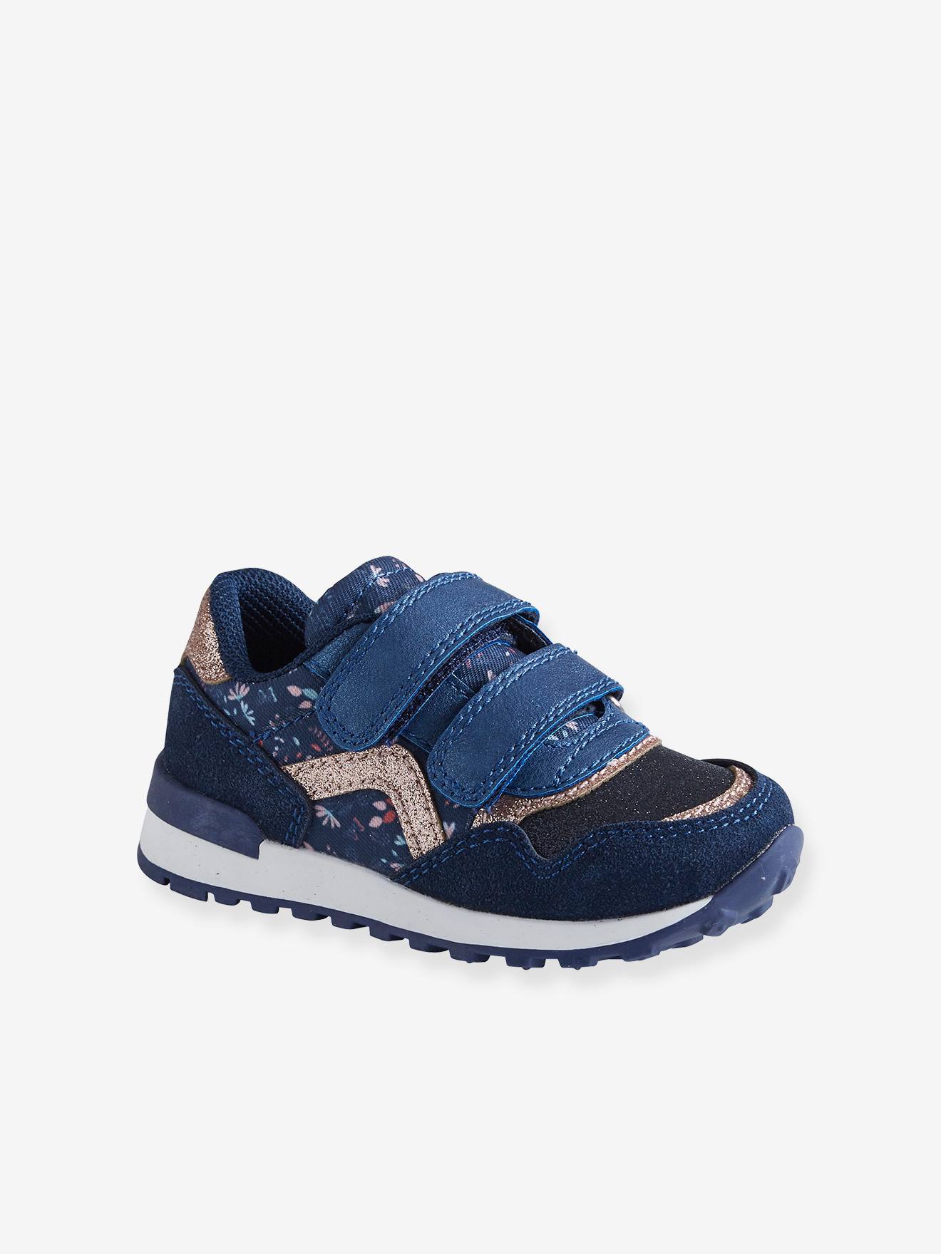 Baskets scratchées bébé fille esprit running marine