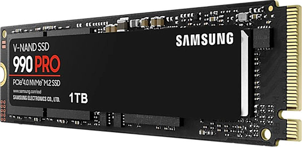Samsung 990 PRO NVMe™ M.2 interne SSD (1 TB) 7450 MB/S Lesegeschwindigkeit, 6900 MB/S Schreibgeschwindigkeit