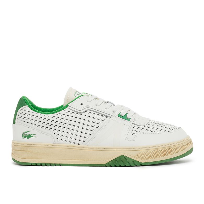 Lacoste L001 Leather Heel Pop Sneakers white/green