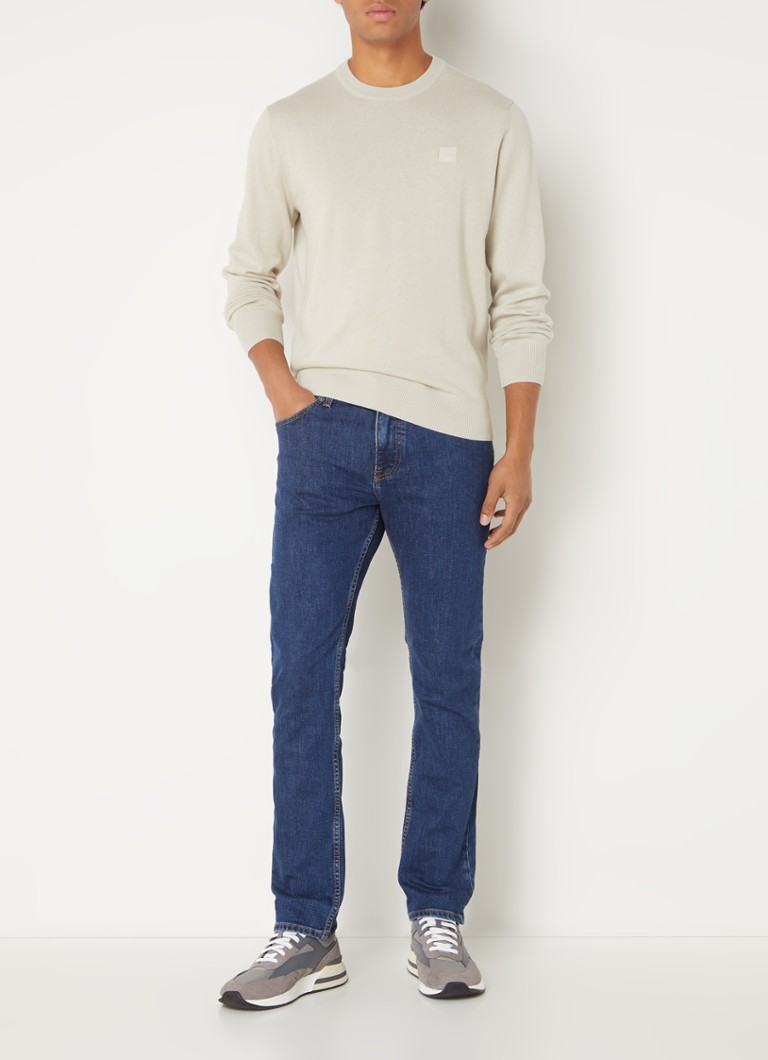 Blugi Hugo Boss Delaware Slim-Fit, Decolorare Închisă