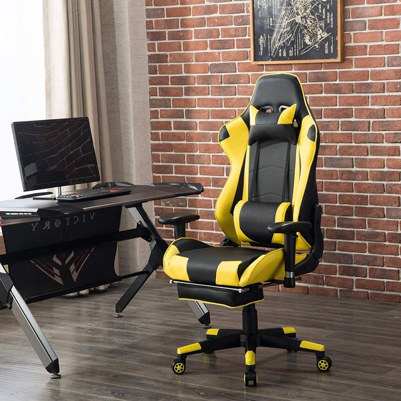 Woltu Gaming-Stuhl (1 St), Schreibtischstuhl Sportsitz, höhenverstellbar