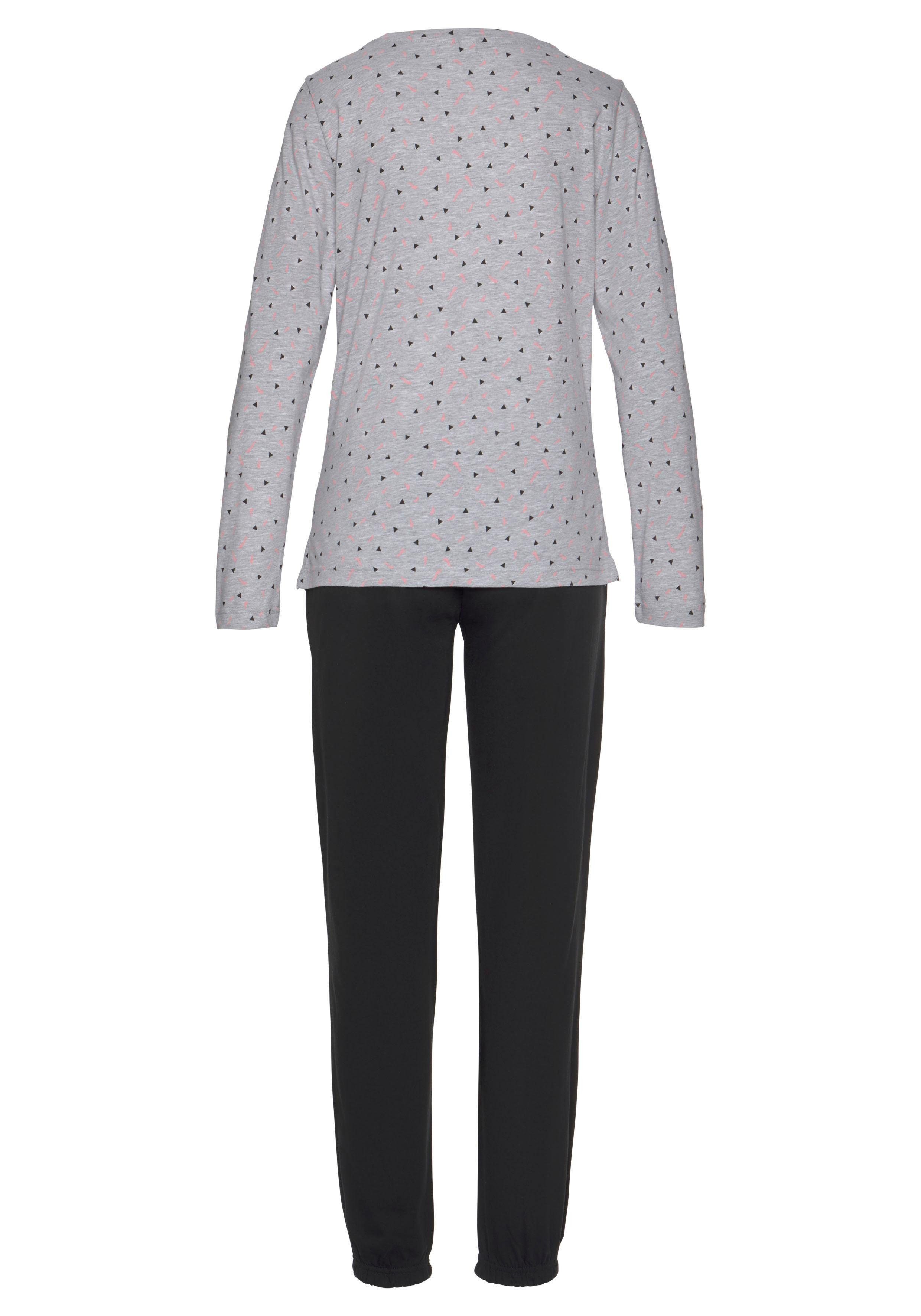 Vivance Dreams Pyjama (2 tlg., 1 Stück) mit gemustertem Longsleeve
