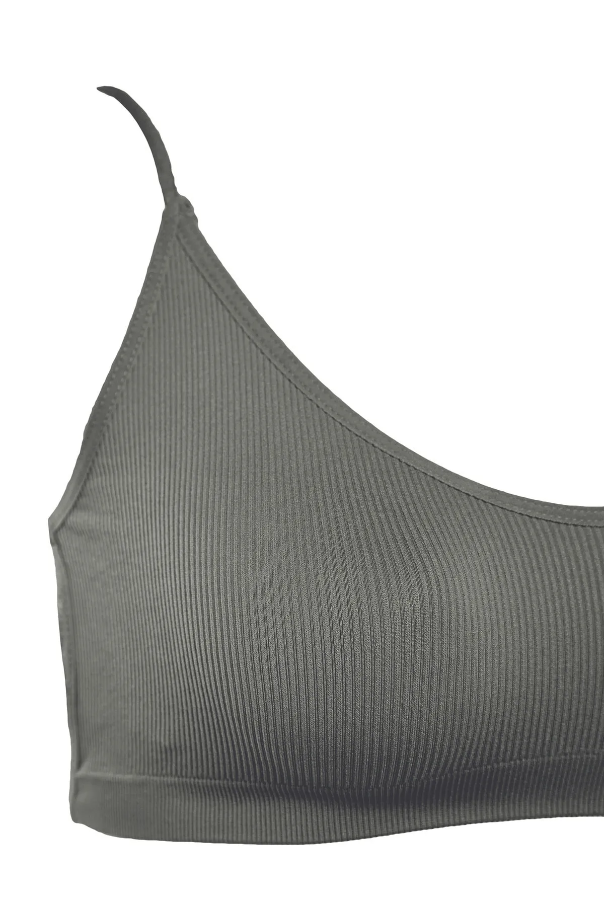 Trendyol Collection  Grauer nahtloser Bralette-Strick-BH mit Seilträgern auf der Rückseite THMAW23SU00130