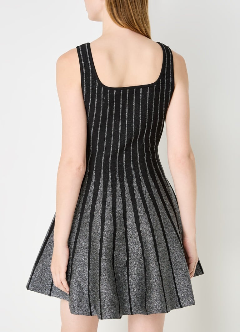 Maje Mini dress with lurex and stripe print