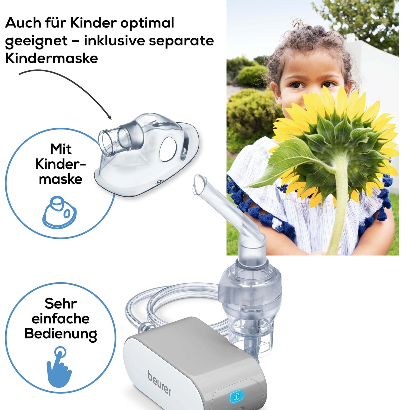 Beurer Inhalator IH 58-Inhaliergerät mit Kompressor-Drucklufttechnologie - kompakt & ideal auf Reisen