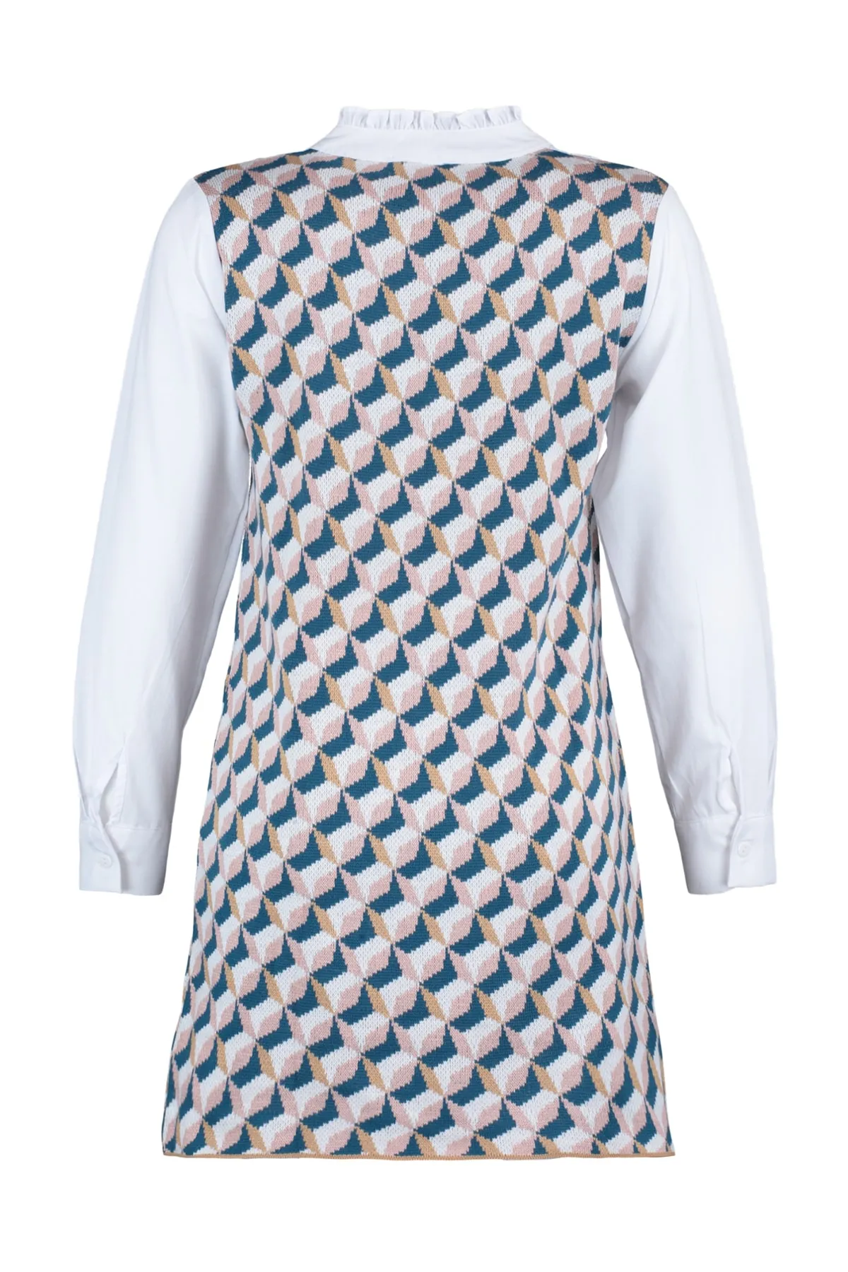 Trendyol Collection  Marineblaues selbstgemustertes Mini-Strickkleid TWOAW22SV0122