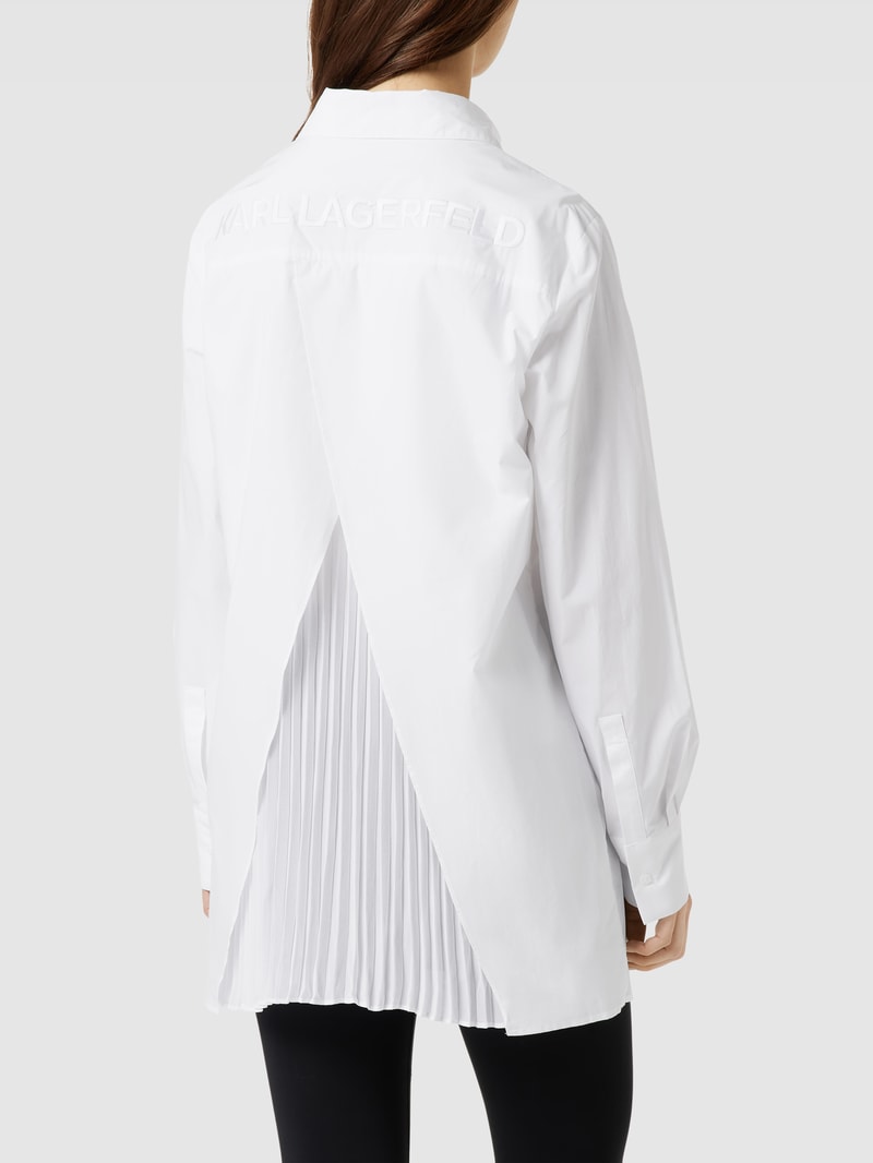 Longbluse mit Umlegekragen Modell 'PLEATED BACK TUNIC SHIRT' in weiß