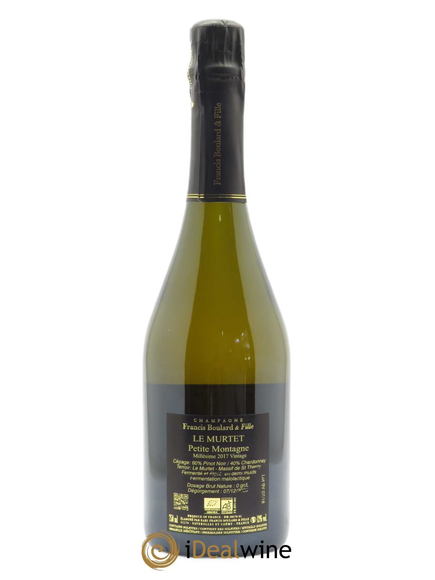 Brut Nature Le Murtet La Petite Montagne Francis Boulard  2017 - Lot de 1 Bouteille