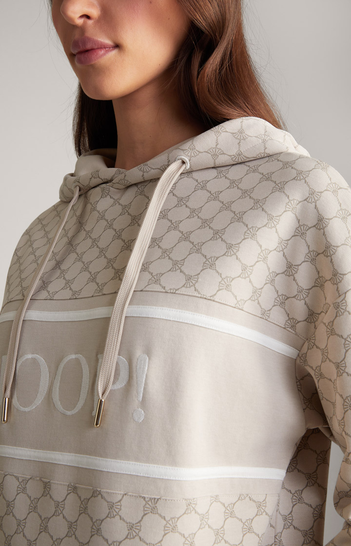 Hoodie in Nude gemustert