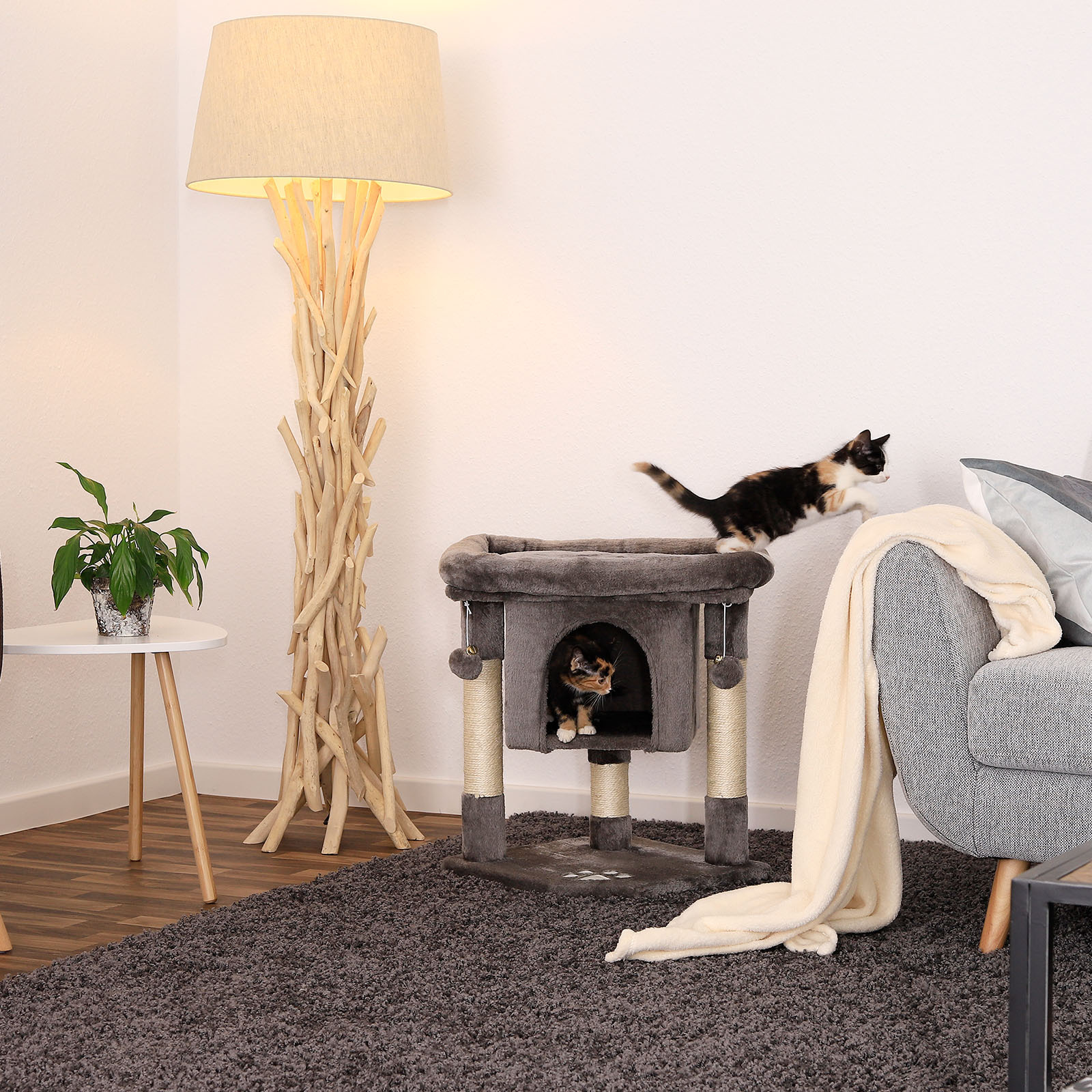 Lionto Kratzbäume Lionto Kratzbaum 60 cm dunkelgrau