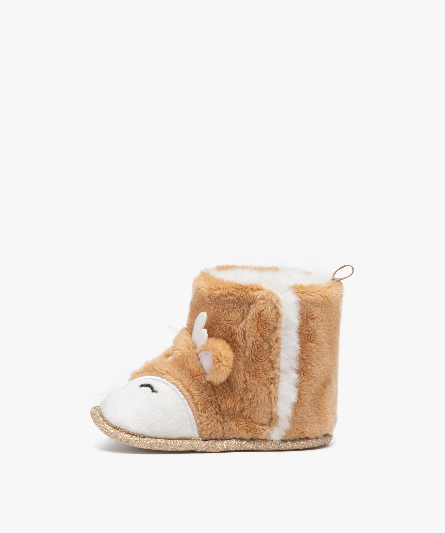 Chaussons de naissance bébé fille boots à scratch en form... beige | GEMO