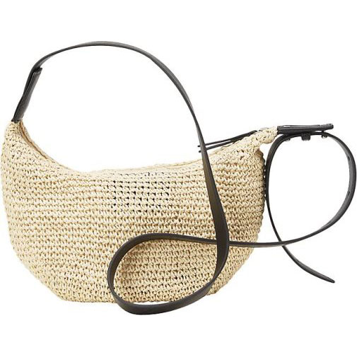 Marc O'Polo Crossbody-Banana-Bag aus Paper-Raffia und Echtleder