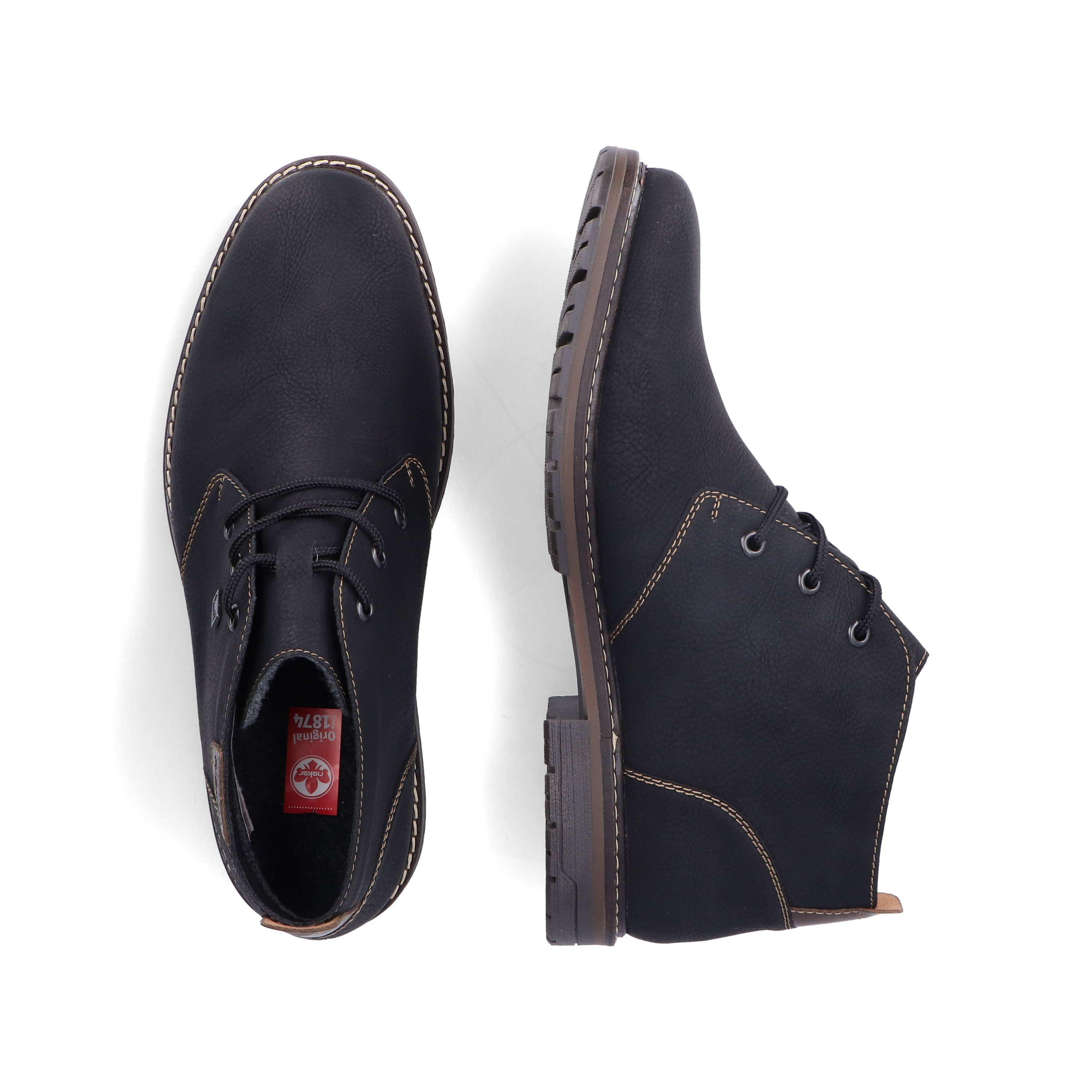 Rieker Herren Schnürschuhe asphaltschwarz