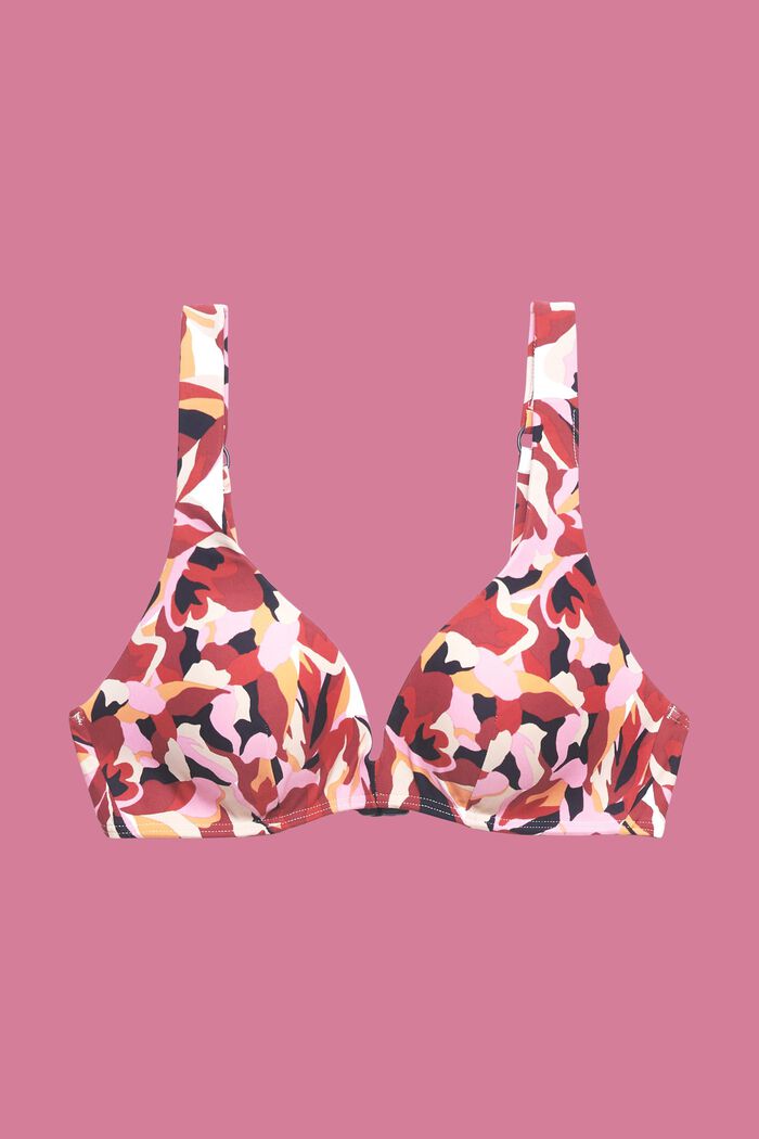 Wattiertes Bikini-Top mit floralem Print