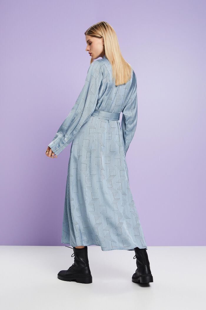 Charmeuse-Midikleid mit Gürtel