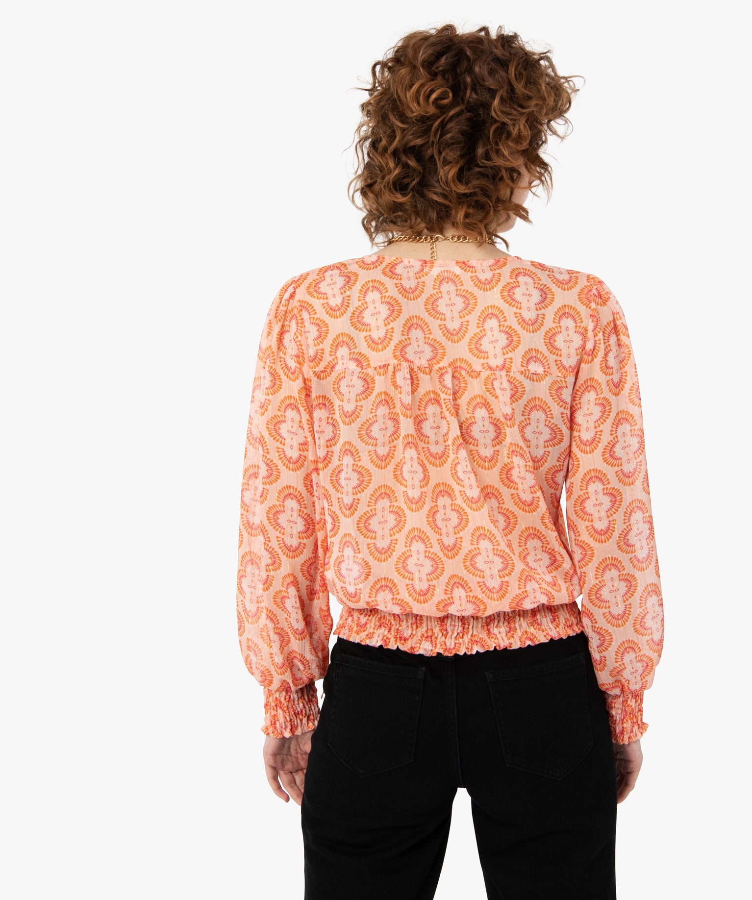 Blouse femme imprimée à manches longues imprime | GEMO
