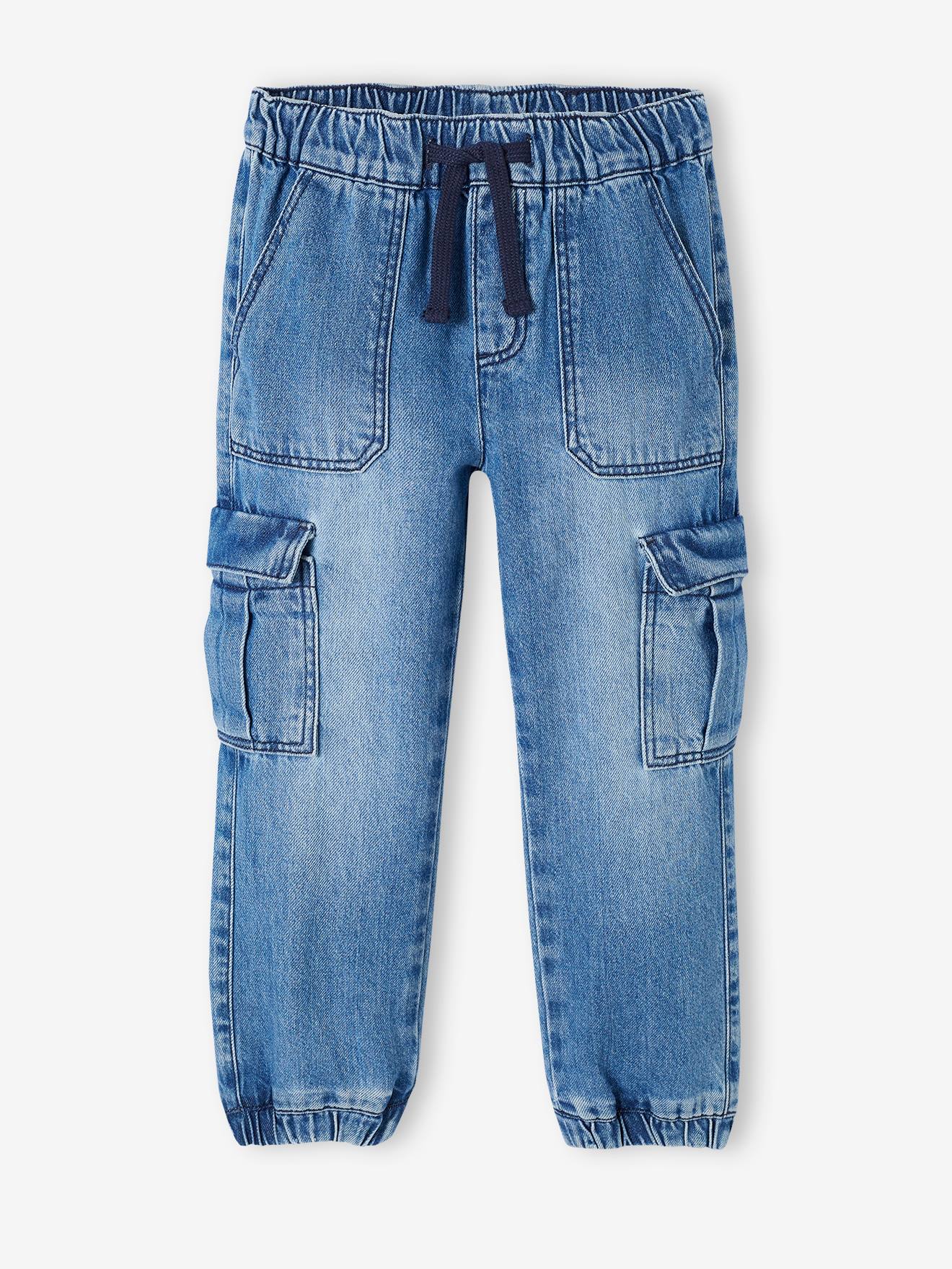 Vertbaudet Jungen Cargo-Jeans mit Dehnbund Oeko-Tex - blue stone